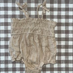 Muslin cotton onesie bubble with tie straps